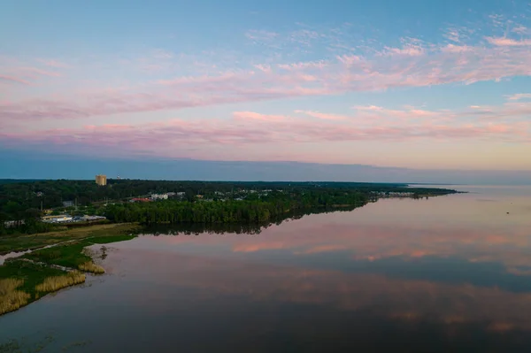 Pemandangan Udara Daphne Alabama Saat Matahari Terbenam Pantai Timur Mobile — Stok Foto