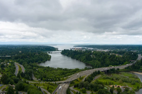 Вид Воздуха Город Олимпия Вашингтон Набережная Июне 2022 Года — стоковое фото