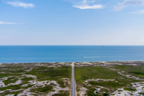 Vista Aérea Praia Fort Morgan Gulf Shores Alabama — Fotografia de Stock