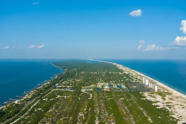 Aerial View Fort Morgan Beach Mobile Bay Gulf Mexico Alabama — Stock Photo, Image