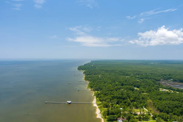 Haziran 2022 Alabama Körfezi Kıyısındaki Mobile Körfezi Nin Batı Kıyısının — Stok fotoğraf
