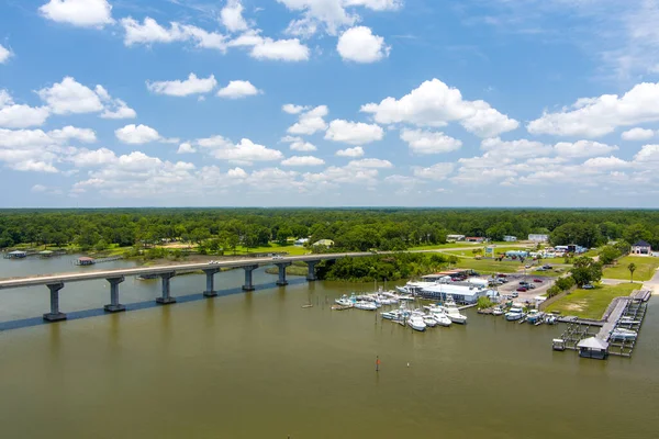 Luftaufnahme Der Fowl River Ramp Fowler River Und Mobile Bay — Stockfoto