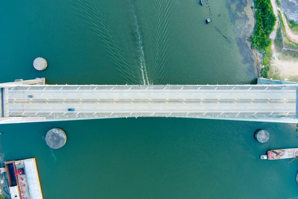 Luchtfoto Van Cochrane Bridge Mobile River Mobile Alabama — Stockfoto