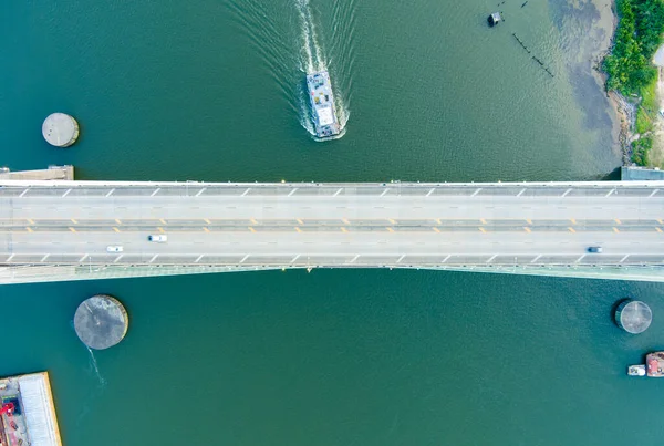 Aerial View Cochrane Bridge Mobile River Mobile Alabama — Stockfoto