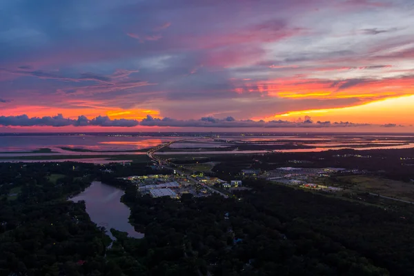 Aerial View Daphne Alabama Mobile Bay Sunset July 2022 — Stock Photo, Image
