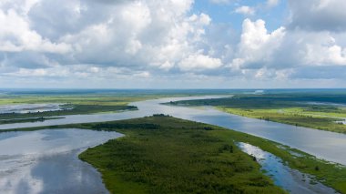 İspanya Kalesi, Alabama 'daki Apalachee ve Blakeley nehirleri arasındaki Büyük Ada manzarası 