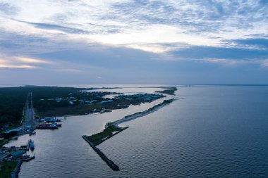 Dauphin Island, Alabama at sunset in August of 2022 
