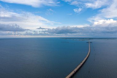 Aerial view of the Dauphin Island Bridge and surrounding area in Mobile, Alabama 