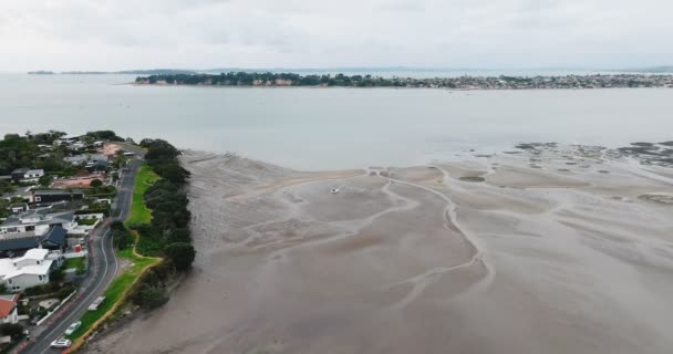 Stranded Boat Beach Taken Dji Mavic Aerial Drone — Stock Video