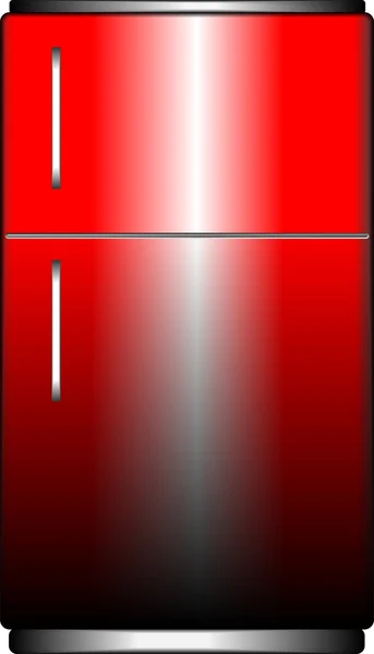Красный холодильник — стоковое фото