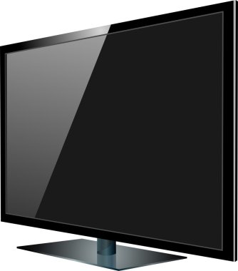 TV düz ekran lcd, plazma gerçekçi vektör çizimi.