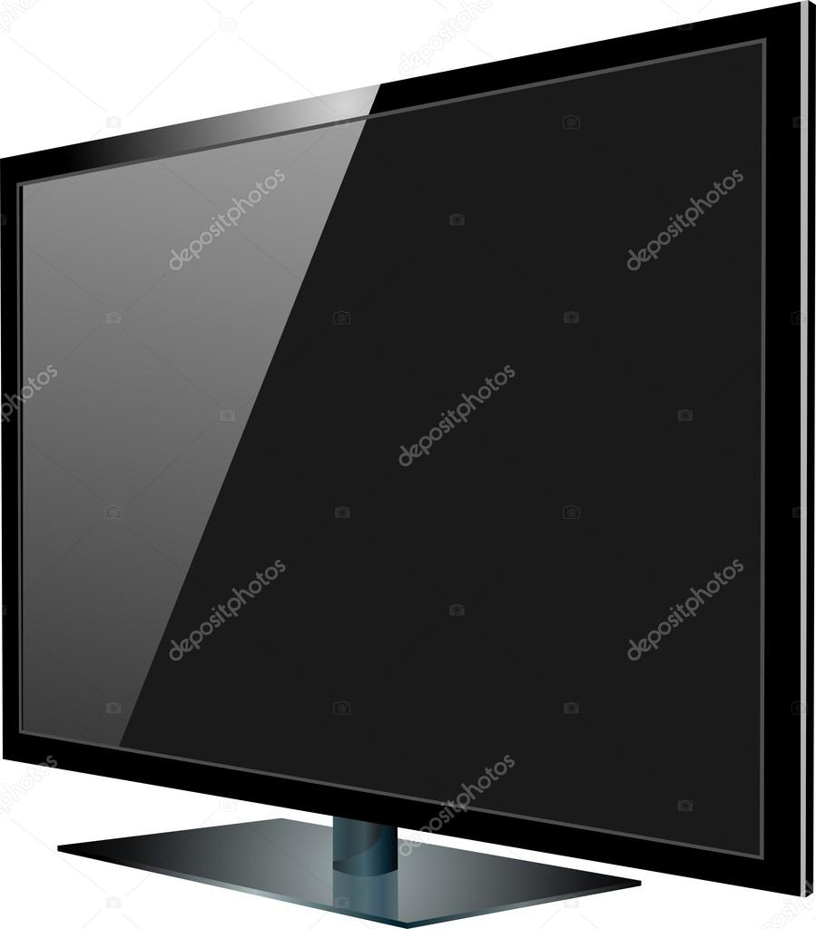 TV flat screen lcd, plasma realistic vector illustration.