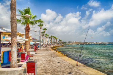Tourist area in Cyprus city Paphos clipart