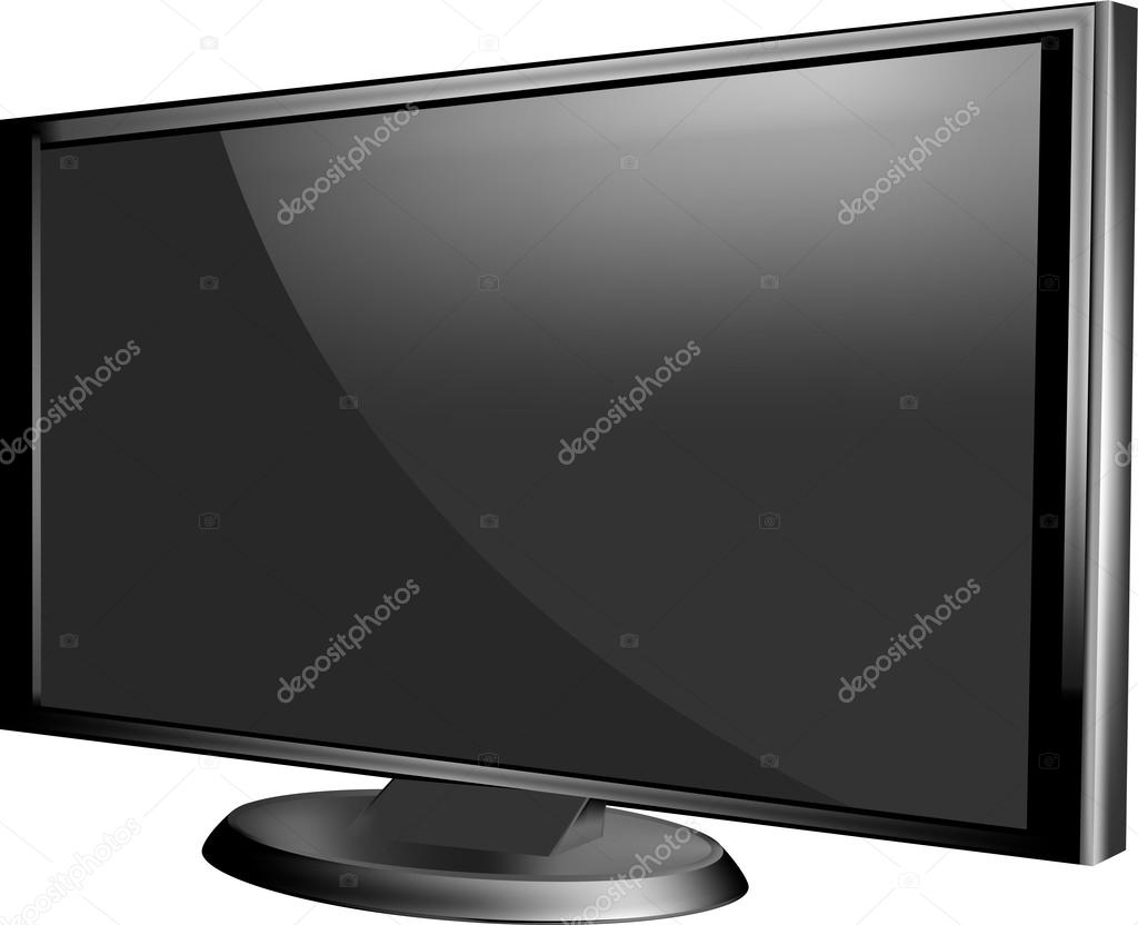 Realistic vector illustration of high definition TV screen