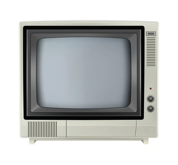 Vector Retro Televisie Mock Geïsoleerd Wit — Stockvector