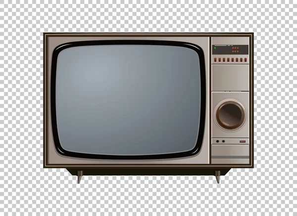 Vector Retro Television Mock Isolated Transparent Grid — ストックベクタ