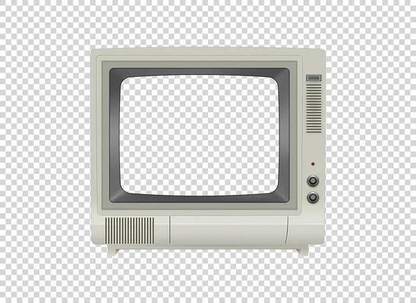 Modèle Télévision Rétro Vectorielle Isoler Sur Grille Transparente — Image vectorielle