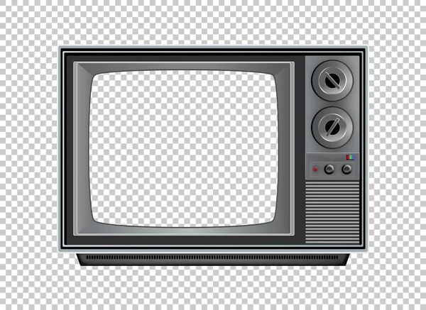 Vector Retro Televisión Simulan Aislar Rejilla Transparente — Archivo Imágenes Vectoriales