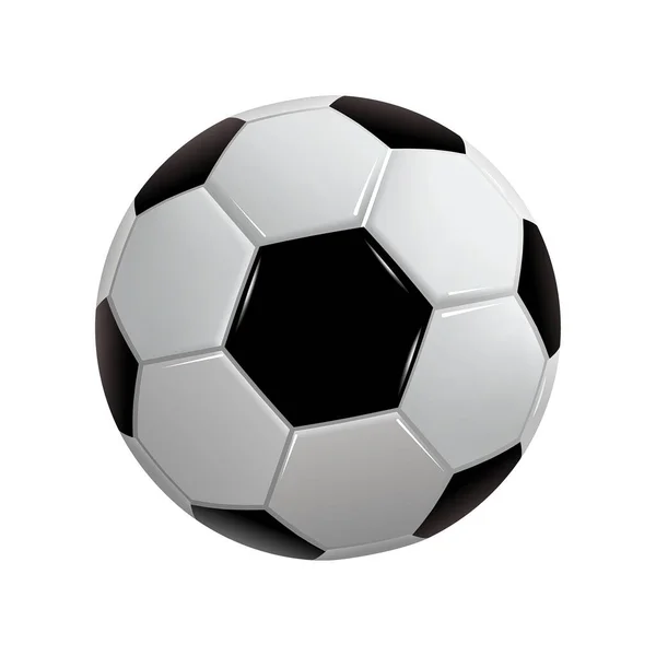 Bola Futebol Realista Bola Futebol Fundo Branco Vector Ball Isolado — Vetor de Stock