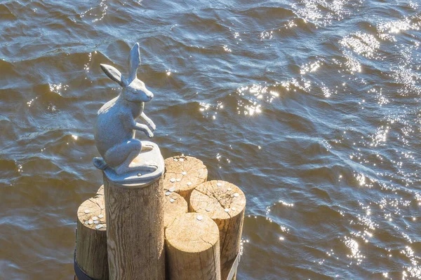 Санкт Петербург Росія Серпня 2020 Скульптура Колоді Над Водою Біля — стокове фото
