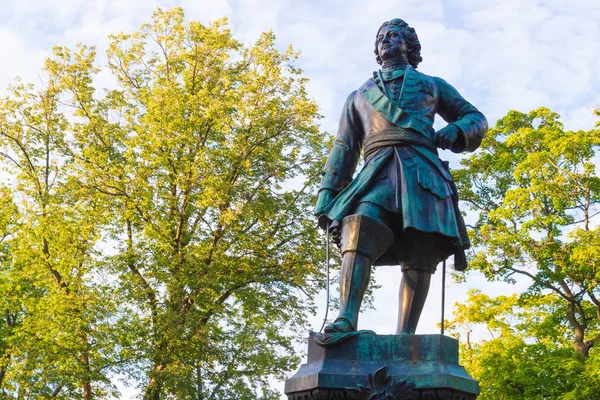 Monument Founder Kronstadt Peter Great Petrovsky Park 1841 Author Monument — Stock Photo, Image