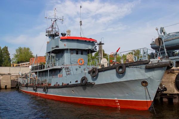 Feuerwehr Und Rettungsboot Hafen Von Kronstadt Russland — Stockfoto