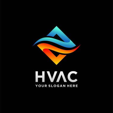 Kare konseptli ısıtma ve soğutma logosu