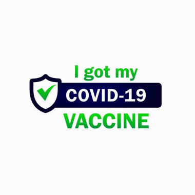 Covid-19 aşımı aldım, vektör şablonu.