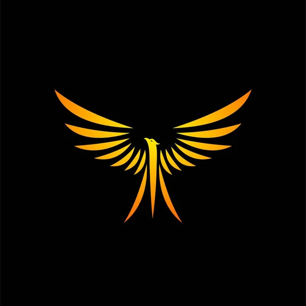 Águila Dorada Con Alas Logo Phoenix — Vector de stock
