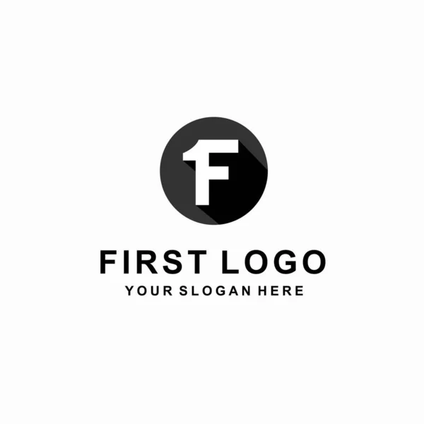 First Logo Monogram Concept — Stock Vector