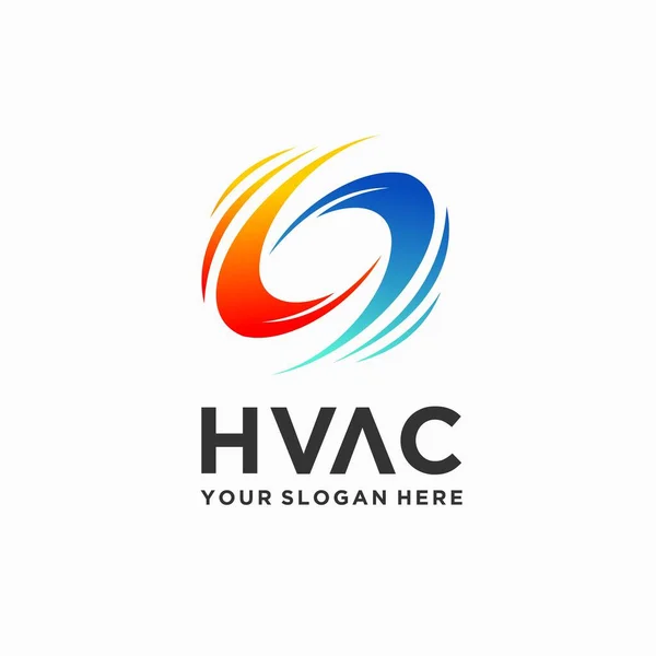Logotipo Hvac Com Conceito Aquecimento Resfriamento — Vetor de Stock