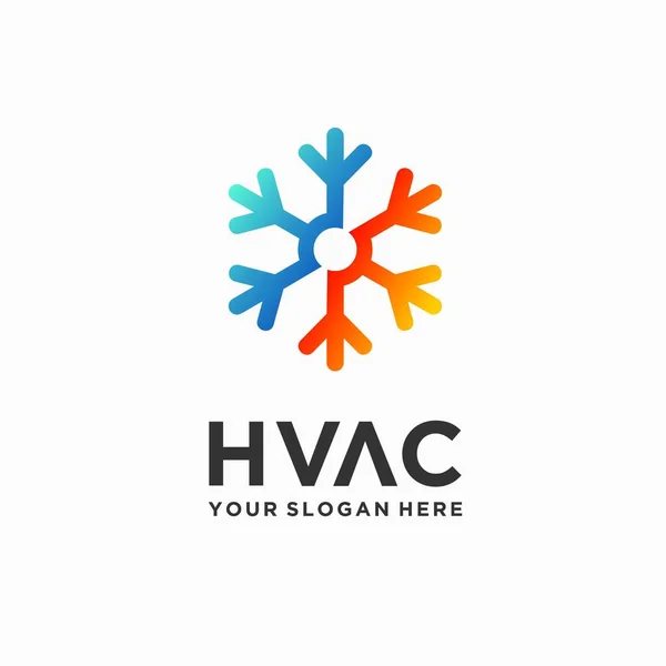Kar Tanesi Kavramlı Hvac Logosu — Stok Vektör