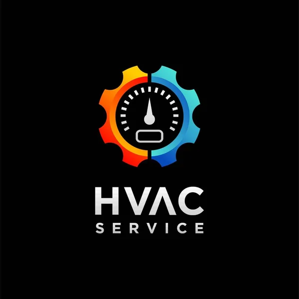 Logotipo Serviço Hvac Com Conceito Aquecimento Resfriamento — Vetor de Stock