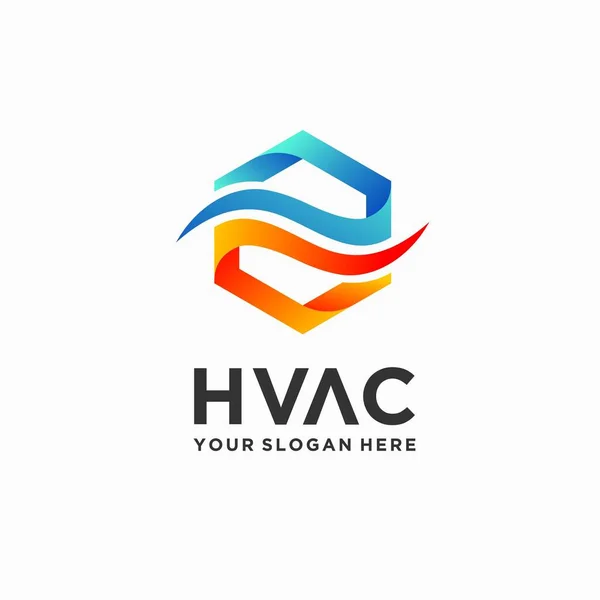 Altıgen Konseptli Hvac Logosu — Stok Vektör