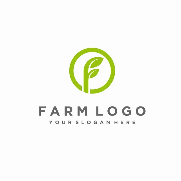 Farm Logo Letter Concept — Stock Vector