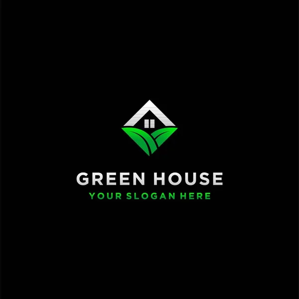 Grünes Haus Logo Mit Modernem Konzept — Stockvektor