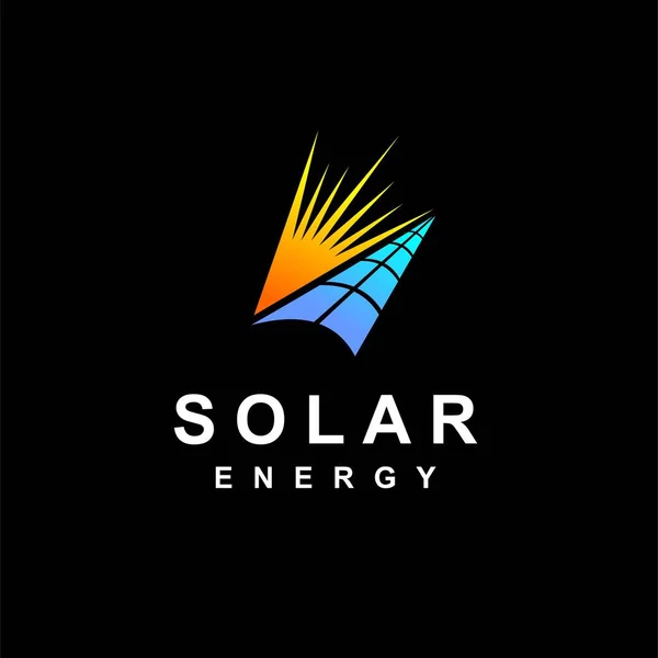 Solar Logo Mit Einfachem Konzept — Stockvektor