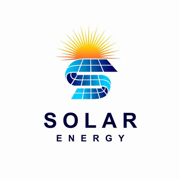Solar Logo Das Buchstabe Bildete — Stockvektor