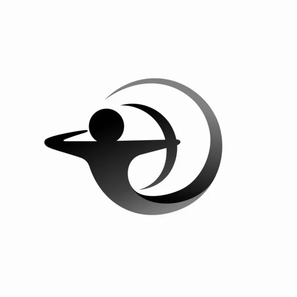Логотип Лучника Простой Концепцией — стоковый вектор