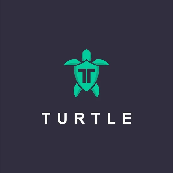 Turtle Logo Letter Concept — Stock Vector