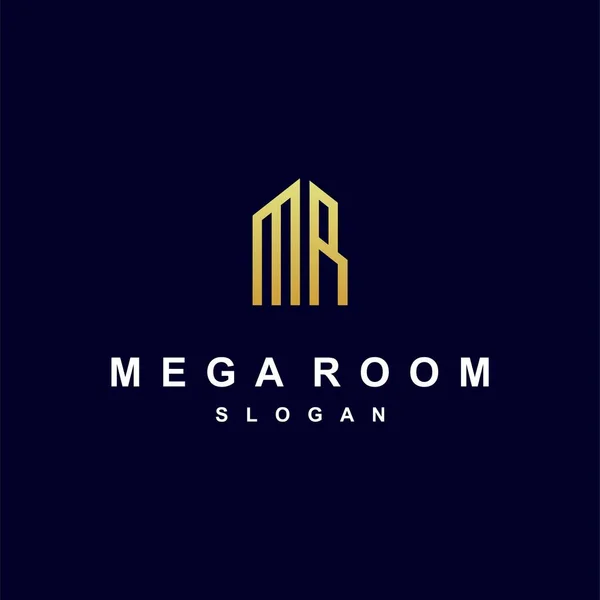 Mega Room Logo Mit Buchstabe Konzept — Stockvektor