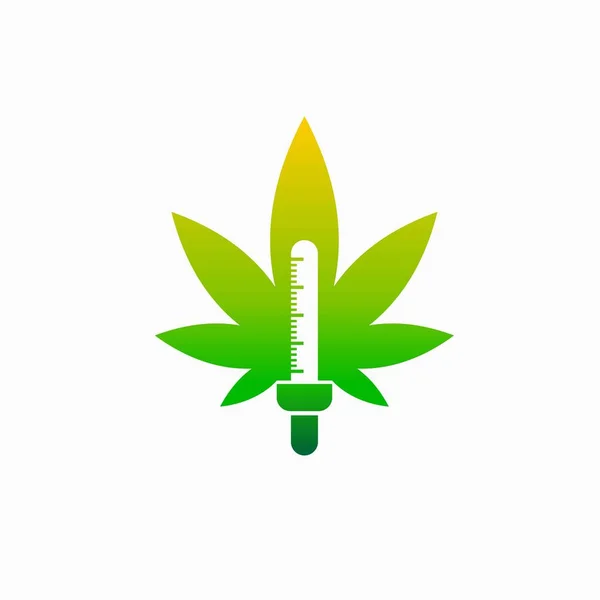 Cannabis Olaj Logó Csepegtető Koncepció — Stock Vector