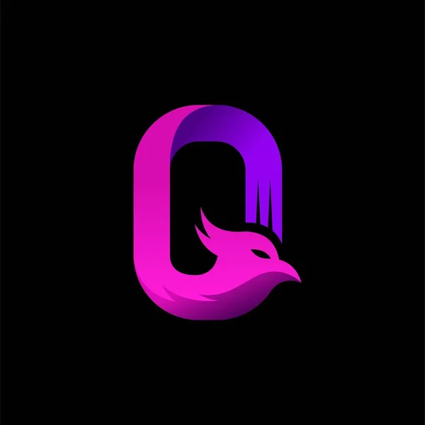 Logo Oiseau Avec Lettre Concept — Image vectorielle