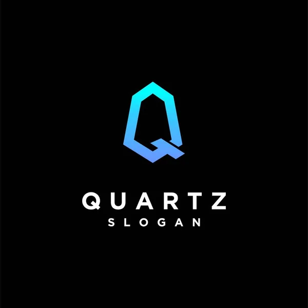 Logo Quartz Avec Lettre Concept — Image vectorielle