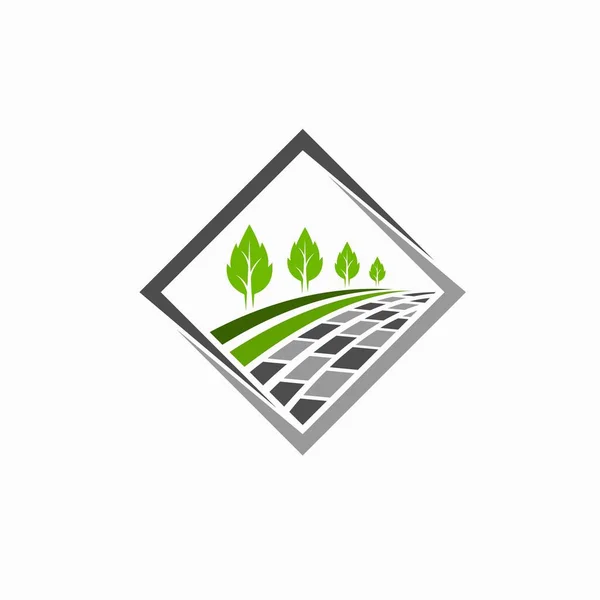 kare konseptli peyzaj logosu