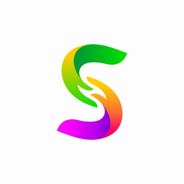 Lettera Logo Con Concetto Stretta Mano — Vettoriale Stock