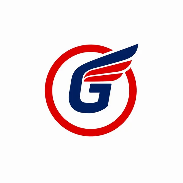 Litera Logo Koncepcją Skrzydła — Wektor stockowy