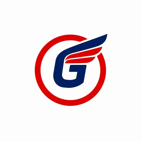 翼コンセプト付きGロゴ — ストックベクタ