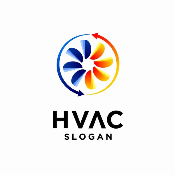 Fan Logosu Tasarımı Isıtma Soğutma Konseptli Hvac Logosu — Stok Vektör