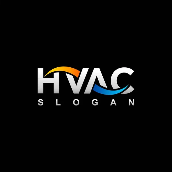 Hvac Harfleri Logo Tasarımı Rüzgar Konsepti — Stok Vektör